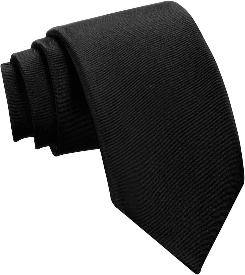 Murong Men's Ties Solid Color Pure Polyester Plain Fine Stripes Necktie Ties For Men - Image 1